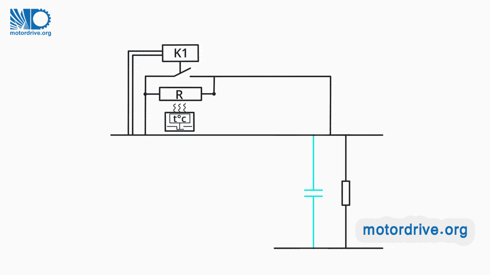 مدار پری شارژ باس دی سی با ترموستات